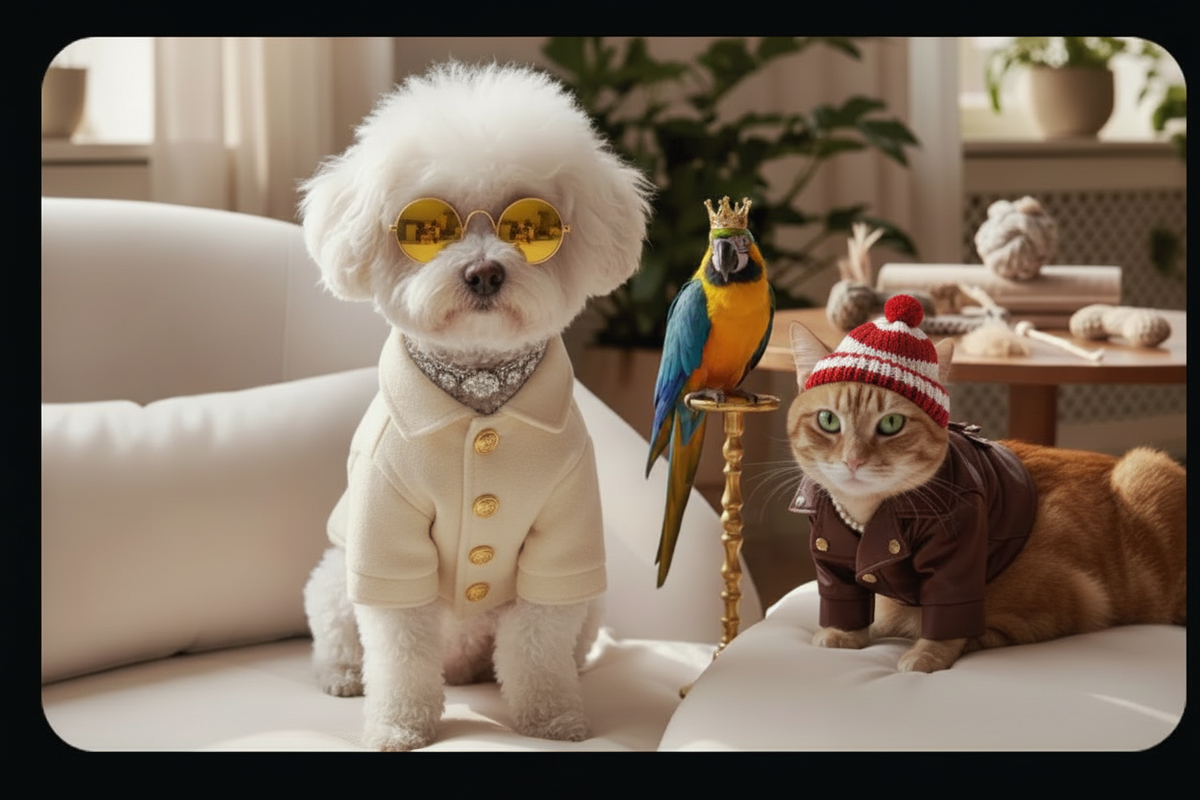 Clothing & Accessories - Dog Coat + Sunglasses