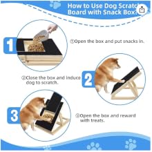 Durable Wooden Dog Nail Scratch Board with Treat Drawer Adjustable