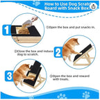 Durable Wooden Dog Nail Scratch Board with Treat Drawer Adjustable