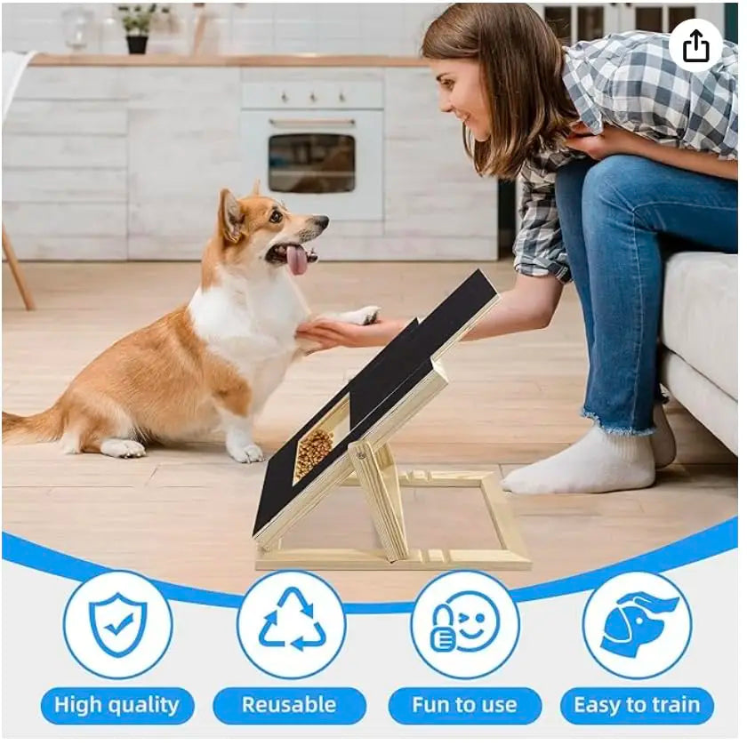 Durable Wooden Dog Nail Scratch Board with Treat Drawer Adjustable