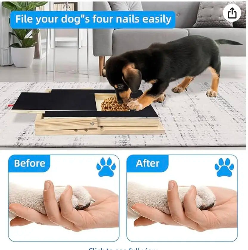 Durable Wooden Dog Nail Scratch Board with Treat Drawer Adjustable