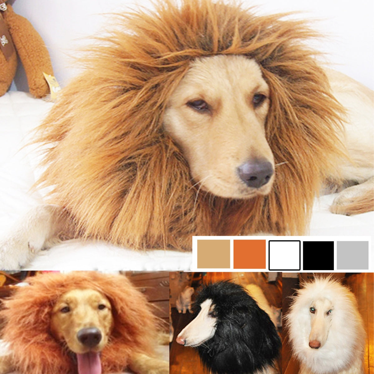 Pet Transformation Funny Dog Lion Wig Hat Pet Lion Headgear