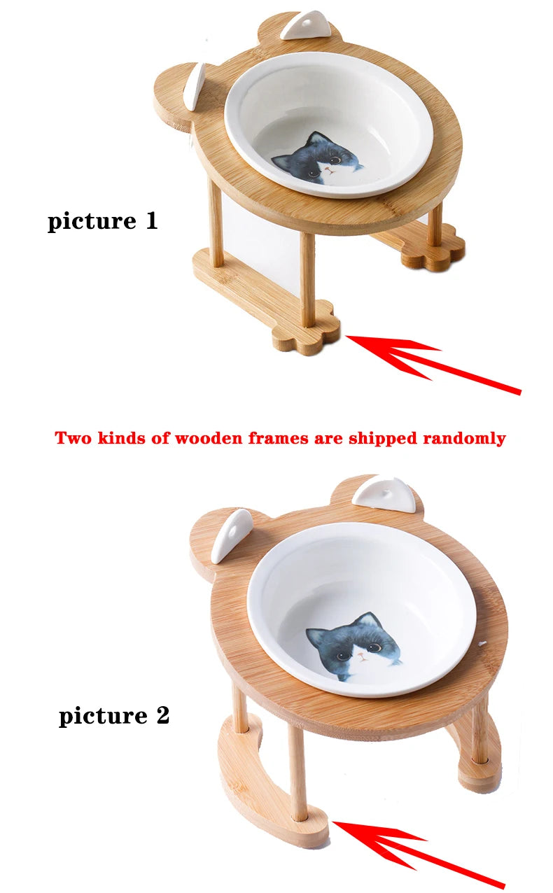 Ceramic Cat Bowl Dog Bowl Single and Double Pet Bowl Cat Dog