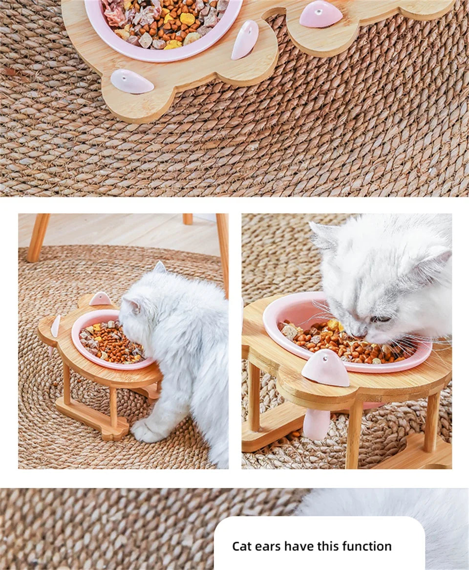 Ceramic Cat Bowl Dog Bowl Single and Double Pet Bowl Cat Dog