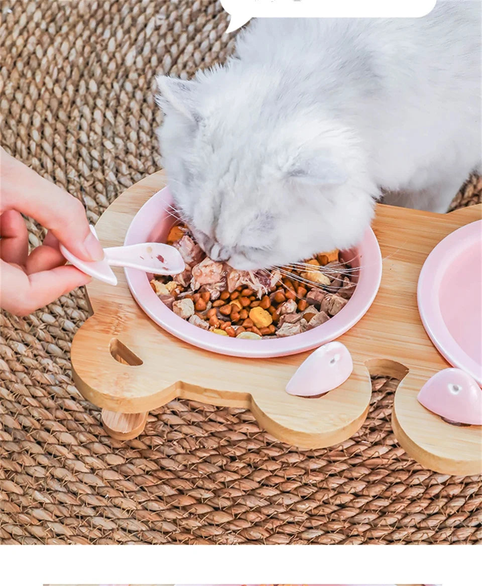 Ceramic Cat Bowl Dog Bowl Single and Double Pet Bowl Cat Dog