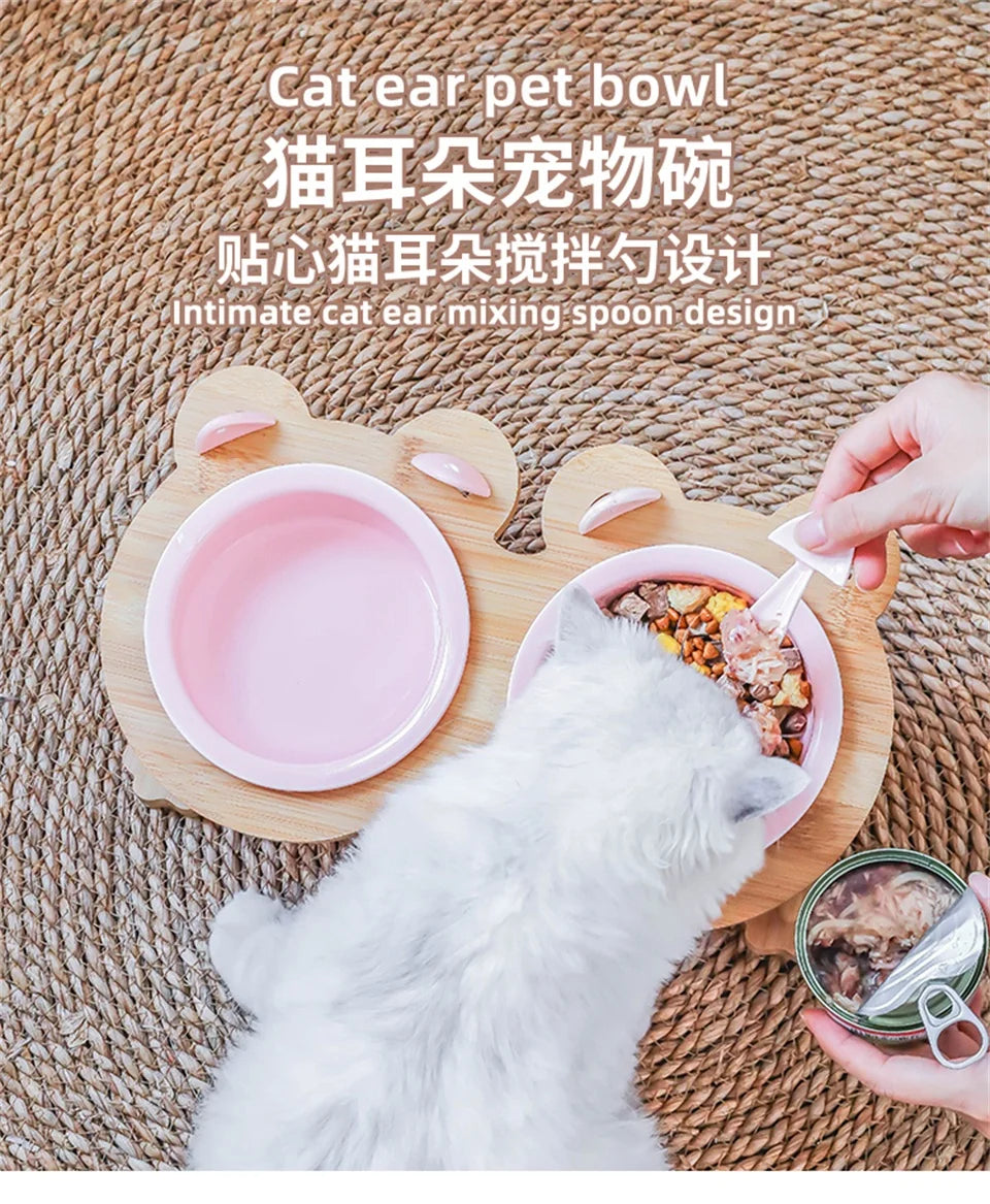 Ceramic Cat Bowl Dog Bowl Single and Double Pet Bowl Cat Dog