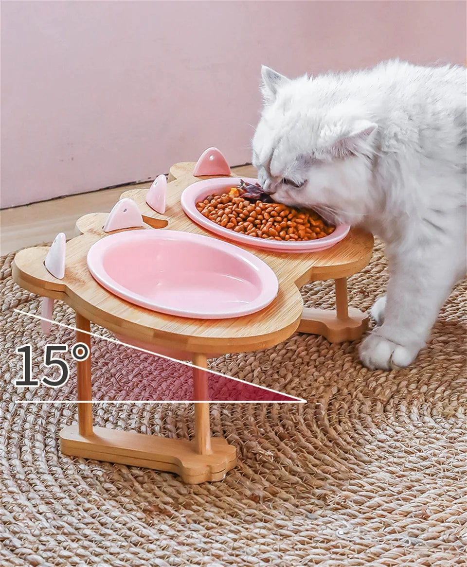 Ceramic Cat Bowl Dog Bowl Single and Double Pet Bowl Cat Dog
