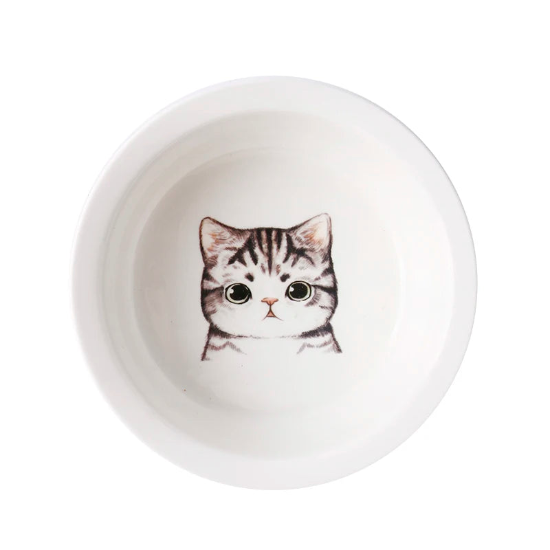 Ceramic Cat Bowl Dog Bowl Single and Double Pet Bowl Cat Dog