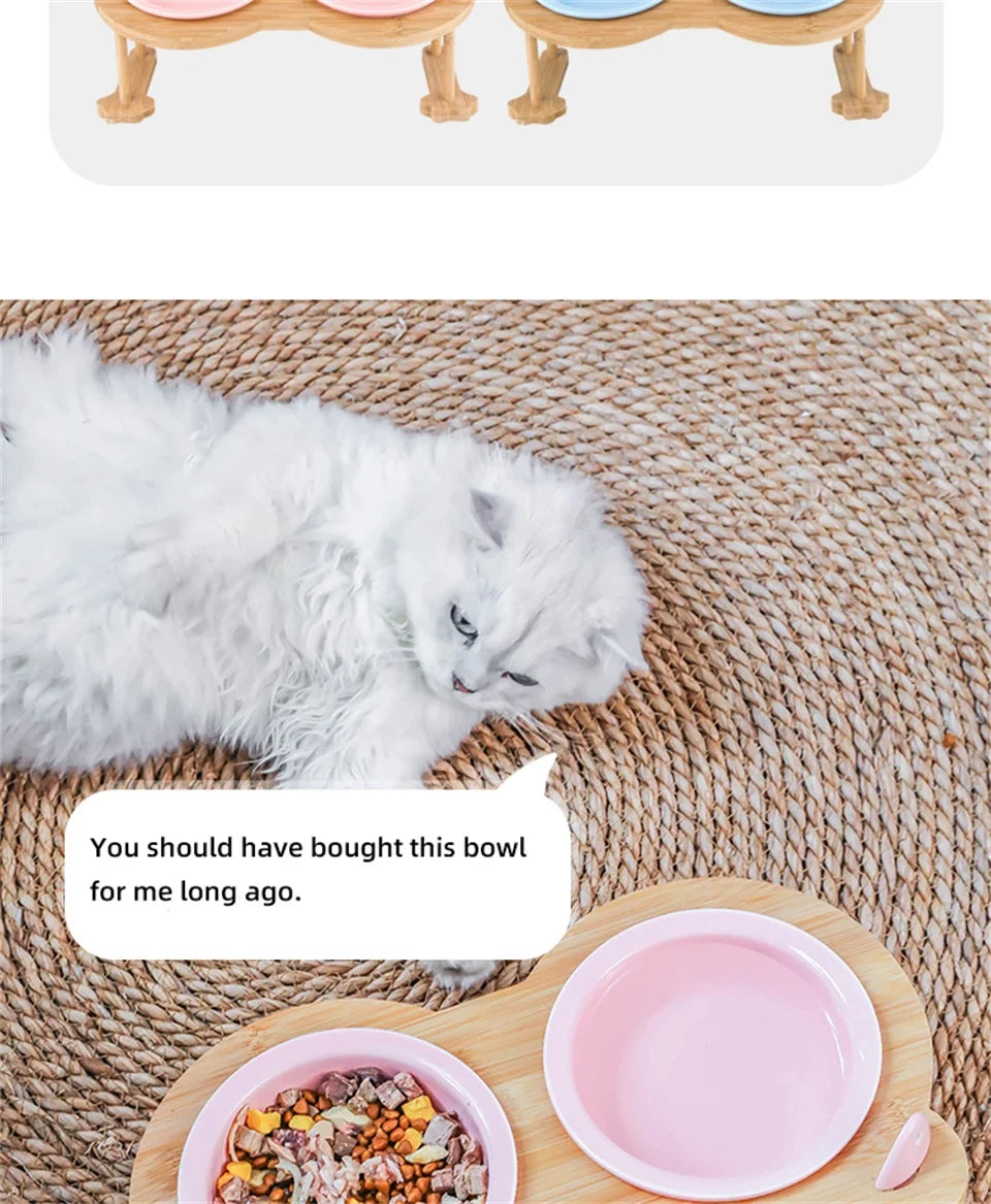 Ceramic Cat Bowl Dog Bowl Single and Double Pet Bowl Cat Dog