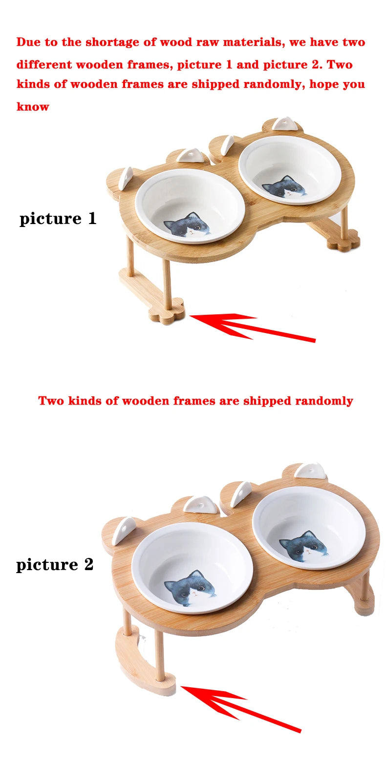 Ceramic Cat Bowl Dog Bowl Single and Double Pet Bowl Cat Dog