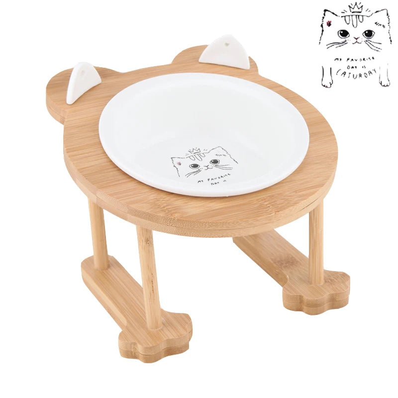 Ceramic Cat Bowl Dog Bowl Single and Double Pet Bowl Cat Dog