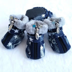 New Pet Clothing PUppy Denim Dog Shoes Non-Slip Breathable Shoe