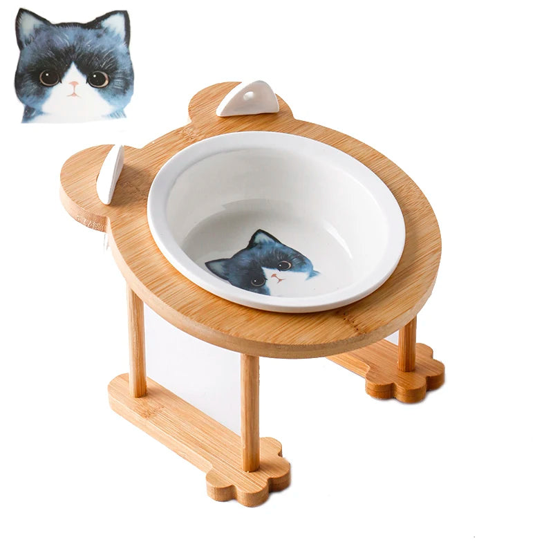 Ceramic Cat Bowl Dog Bowl Single and Double Pet Bowl Cat Dog