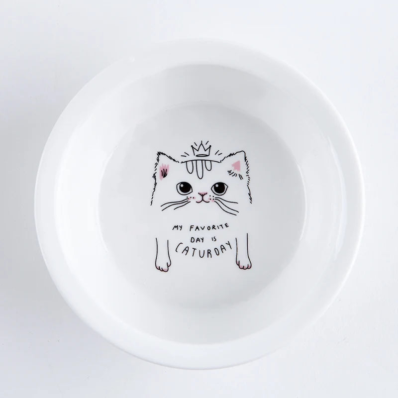 Ceramic Cat Bowl Dog Bowl Single and Double Pet Bowl Cat Dog