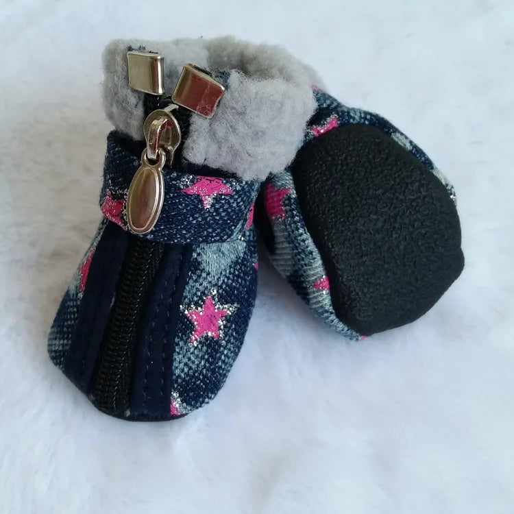 New Pet Clothing PUppy Denim Dog Shoes Non-Slip Breathable Shoe