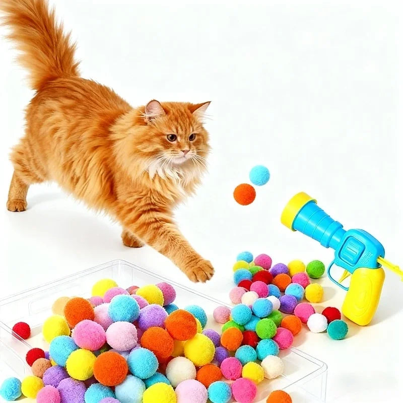 Creative Mini Shooting Gun Cat Toy Interactive Launch Training