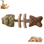 Funny Fish Bone Cat Toys Cat Teeth Cleaning Toy with Catnip &