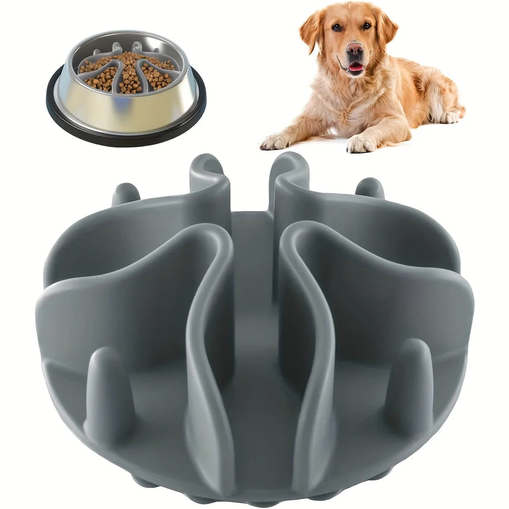 Soft Silicone Slow Feeder PUzzle Dog Bowl Insert-Stimulates Mind &