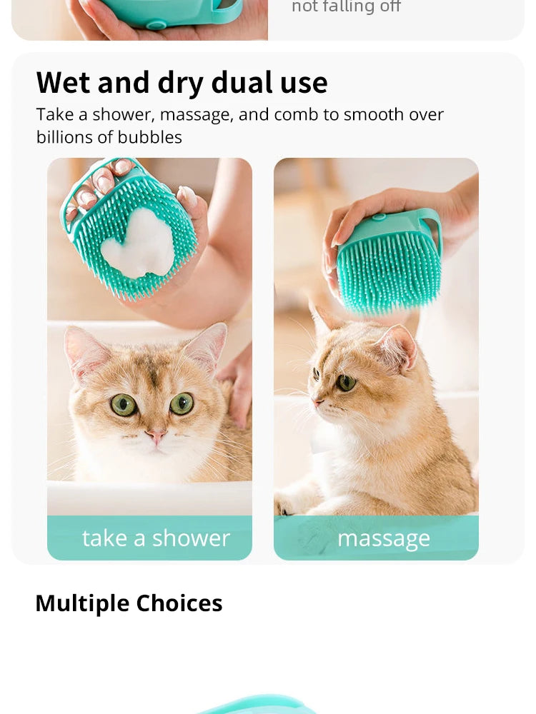 Pet Bathing Brush Soft Silicone Massager Shower Gel Bathing Brush