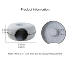 Donut Cat Tunnel Bed Pets House Natural Felt Pet Cat Cave