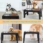 Elevated Dog Feeder Bowls Adjustable Raised Stand with Double