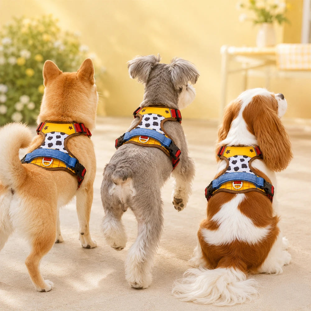 Comfortable Breathable Mesh-Lined Printed Pet Harness with