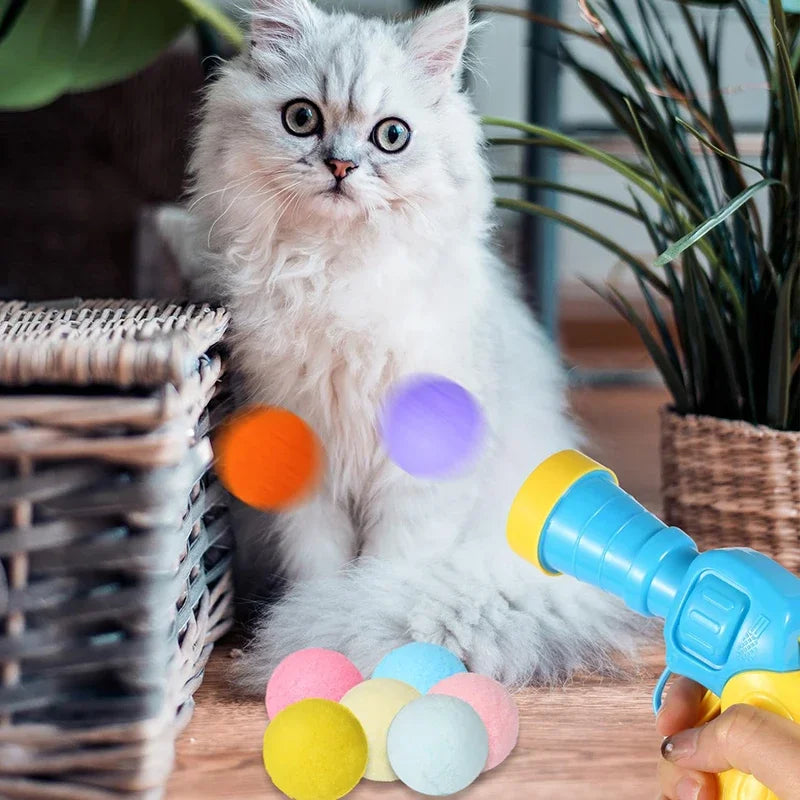 Creative Mini Shooting Gun Cat Toy Interactive Launch Training