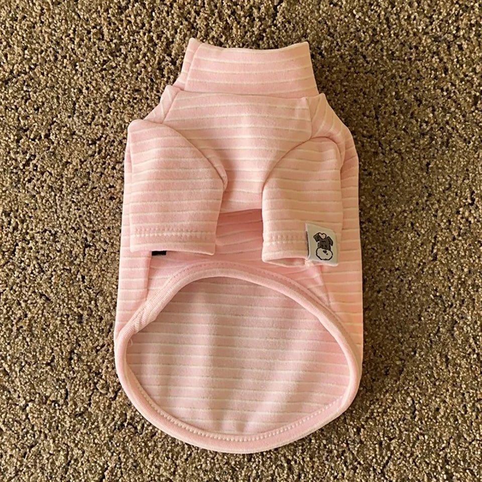 Pet Bottoming Shirt Teddy Beige Striped Vest Bichon Frise Winter