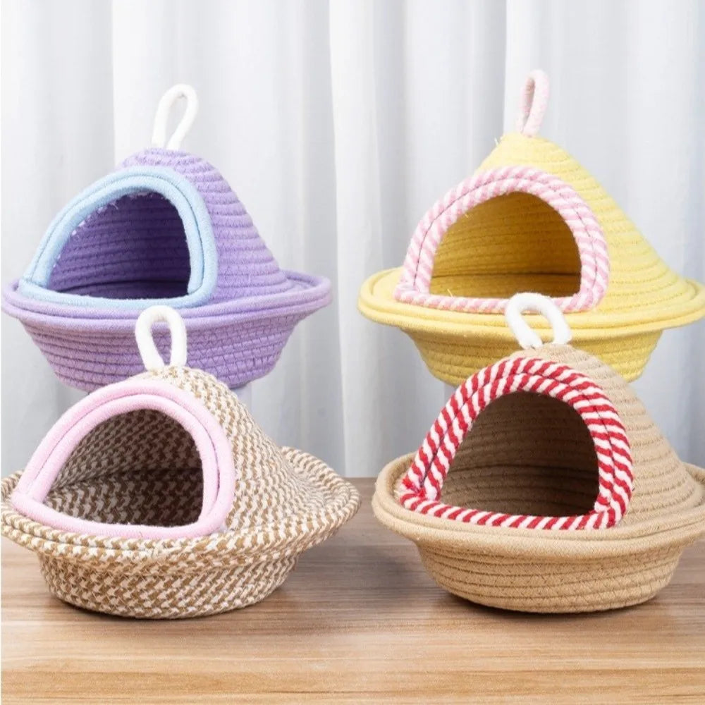 Warm Sleep Bird Cage Nest Handmade Weave Windproof Bird Hanging
