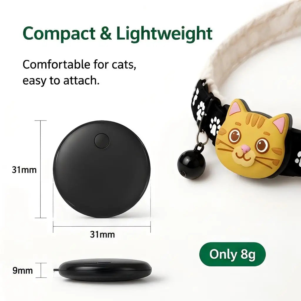 GPS Pet Tracker Collar for Cats and Apple-Compatible