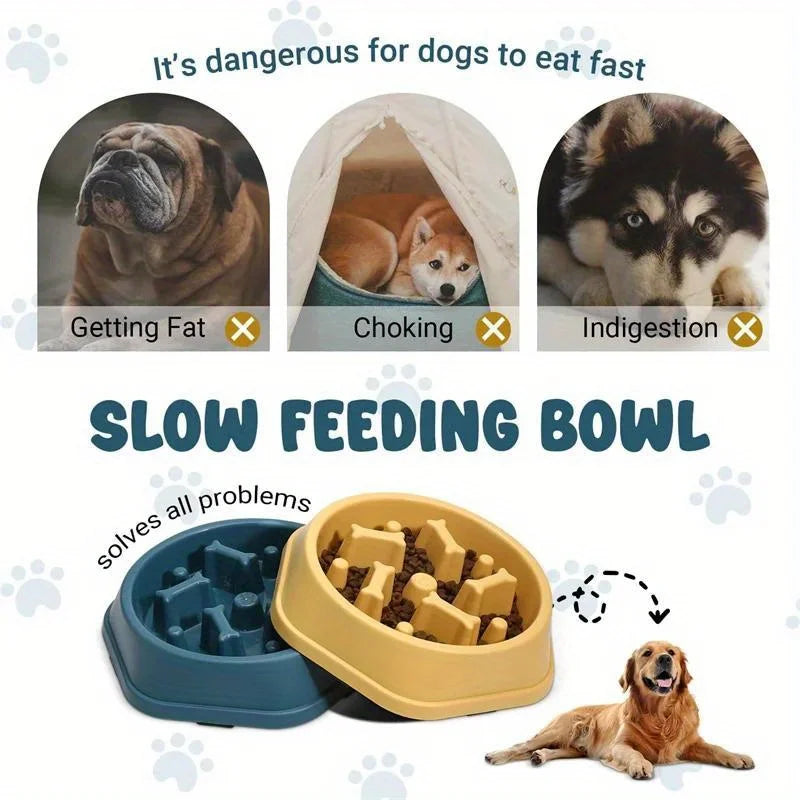 Dog Slow Feeder Bowl Anti-Choking Food Bowl for Dogs Slow Eating