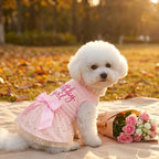 Dog Dress Girl Dog Clothes Pet Apparel Doggie Pink Bowknot Tulle