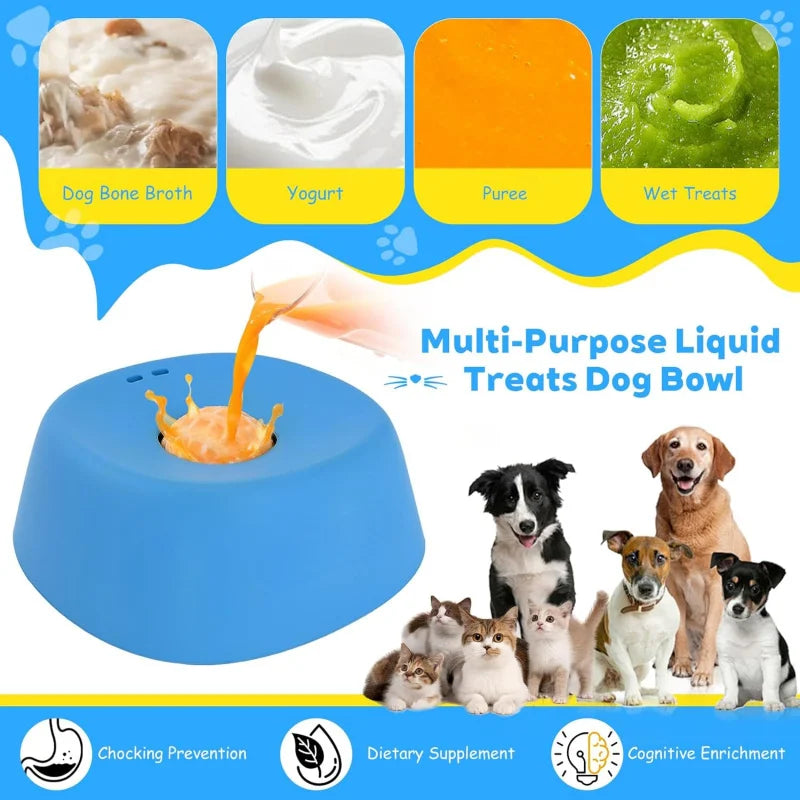 Anti-Choking Slow Feeder Dog Bowl Non-Slip 3/4 Cup - Lick Toy for
