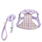 Bow Pet Chest Harness Leash 2-Piece Set, Comfortable Breathable