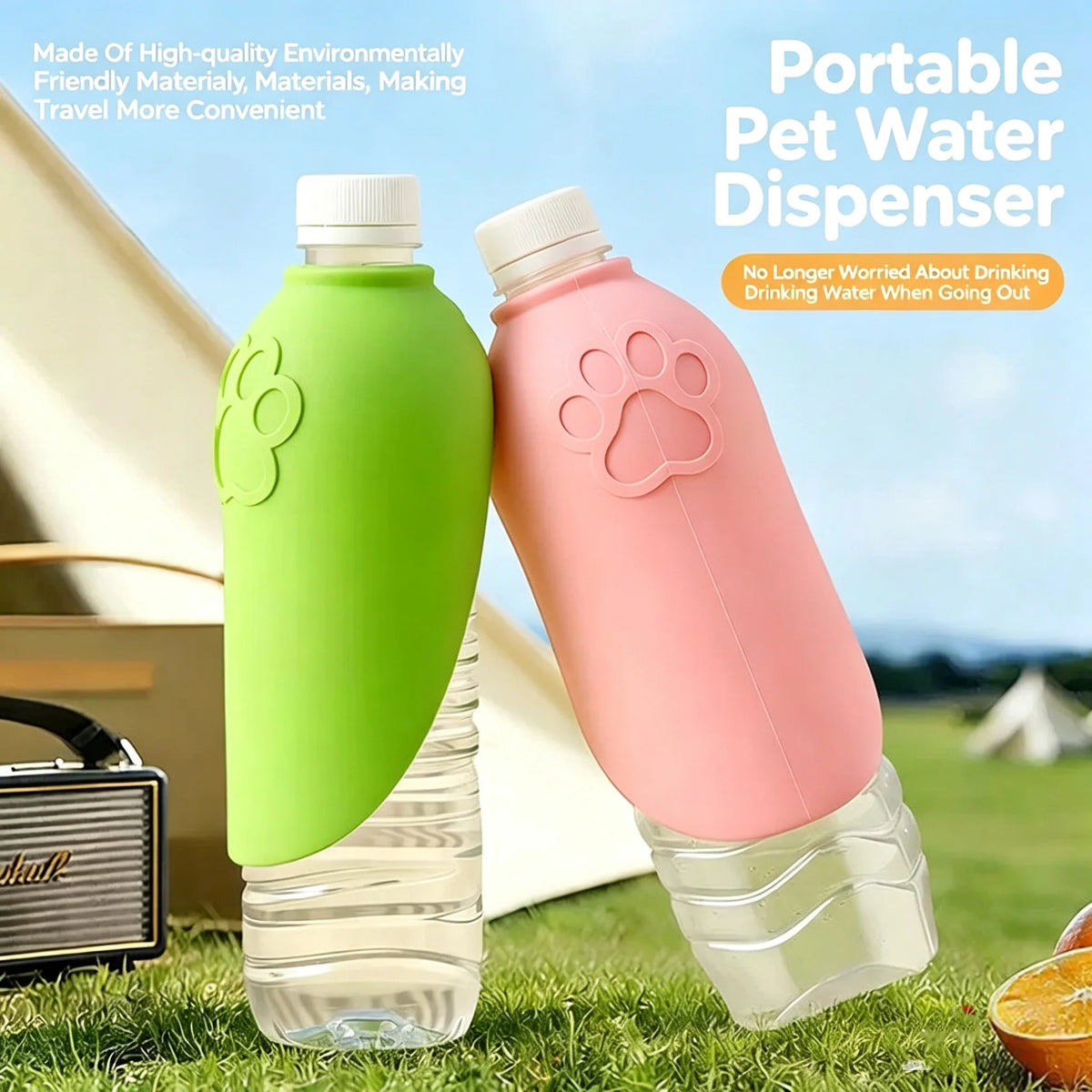 Portable Pet Outdoor Drinking Water Cup Dog Silicone Foldable Leaf