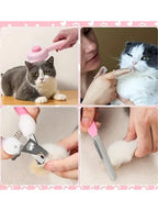 Combo Set Cat Brush Beauty Kit with Pet Nail Clippers and Files