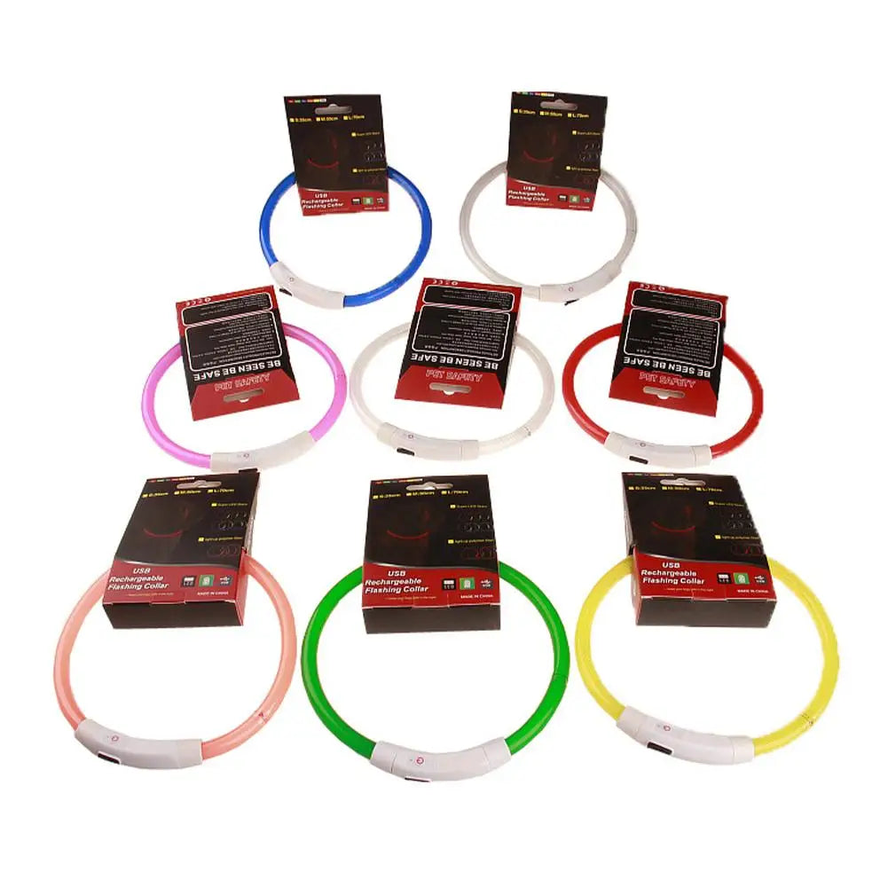 Luminous Pet Dog Collar Waterproof LED Dog Collar Rechargeable
