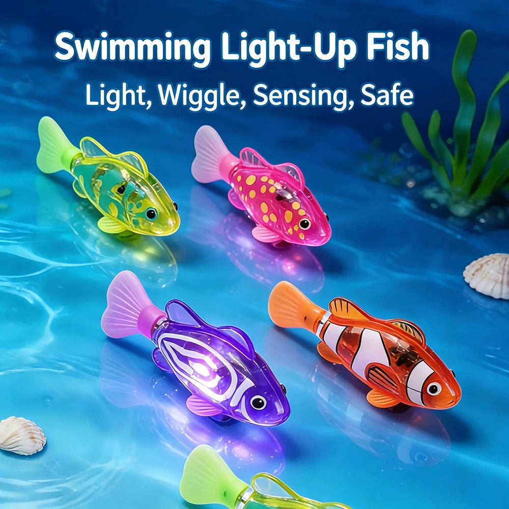 Pet Cat Toy LED Interactive Swimming Robot Fish Toy, Glowing