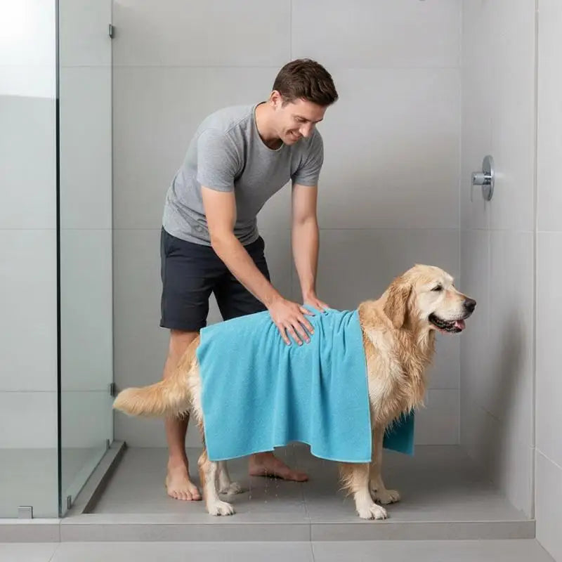 Pet Bath Towel Quick Dry 1PC Ultra Absorbent PVA Microfiber for Dogs Cats for Grooming Travel Home Use