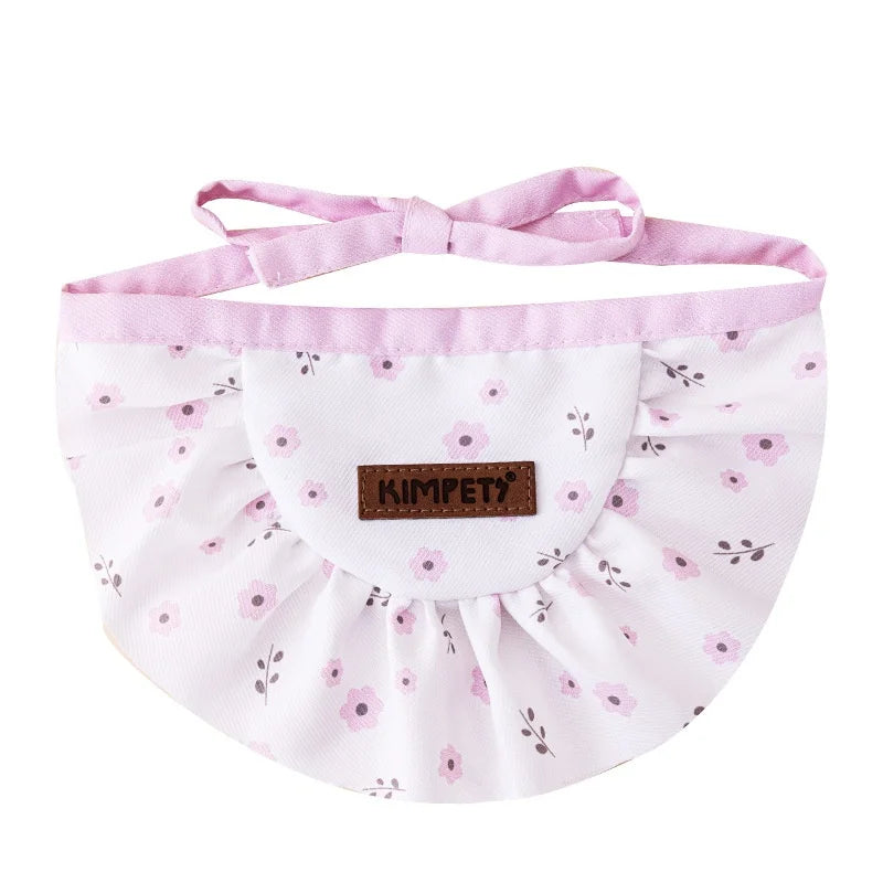Adjustable Pet Bandana Cotton Pet Drool Bib Flower Cute Dog Cat