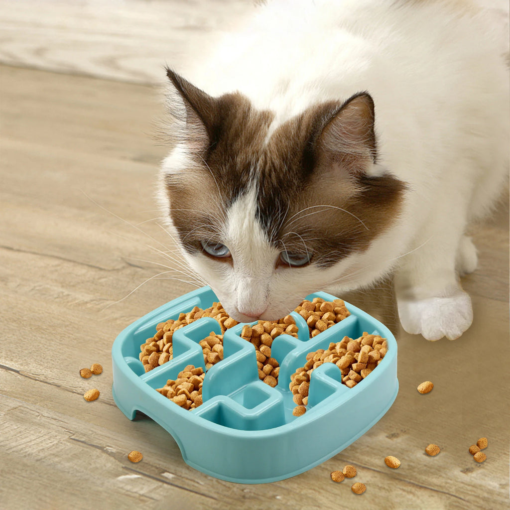 Pet Dog Slow Feeder Bowl Fun Non Slip Anti-Gulping Slower Food