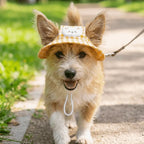 Breathable Pet Bucket Hat Adjustable Plaid Print Dog Sunshade Hat