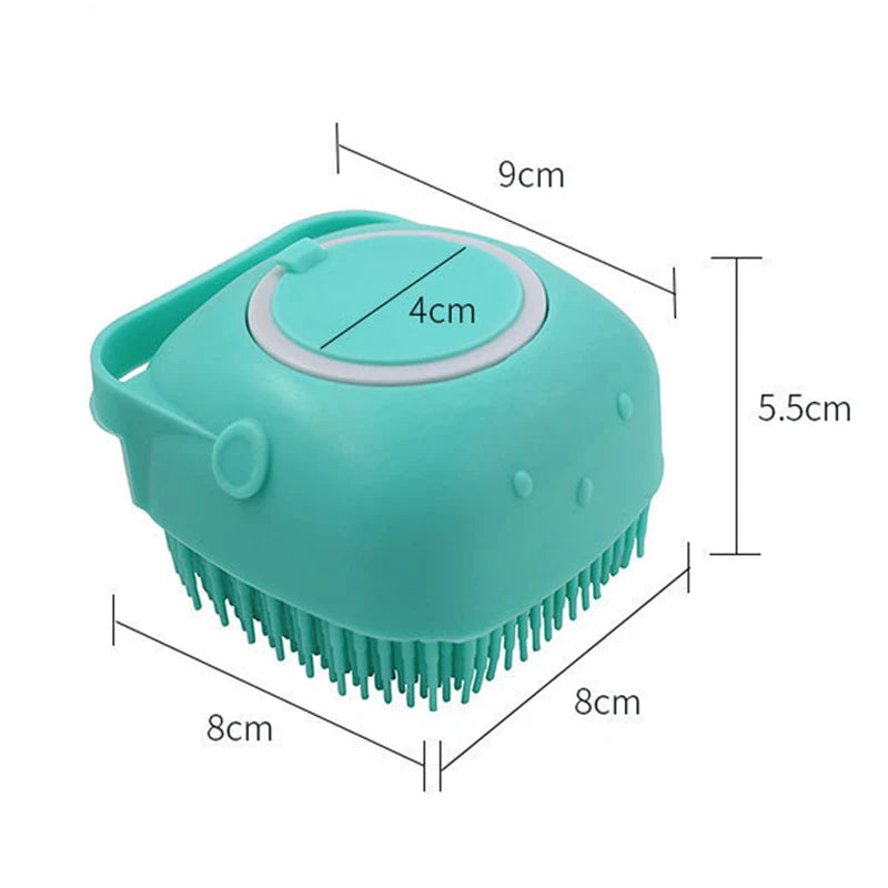 Silicone Dog Bath Massage Gloves Brush Pet Cat Bathroom Cleaning