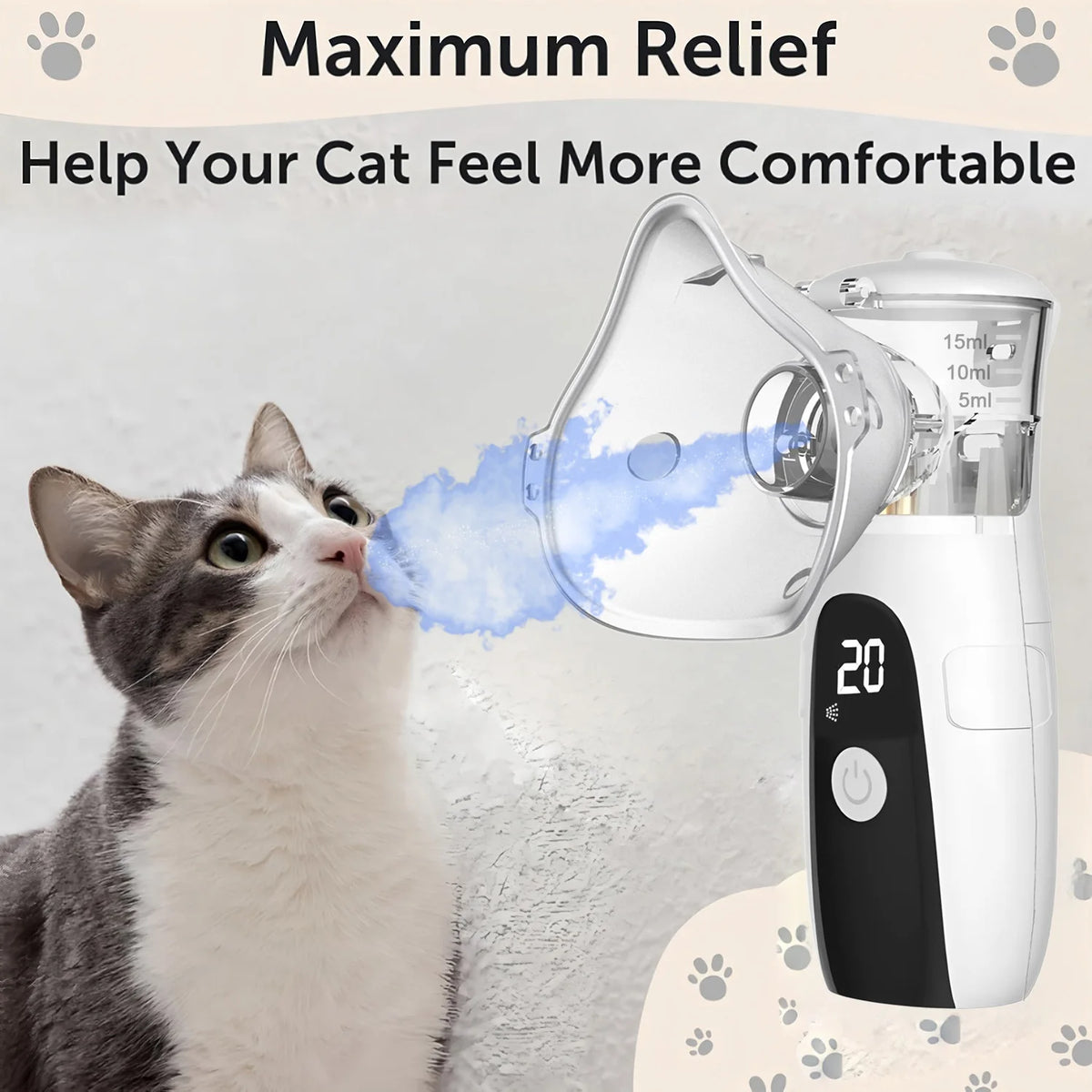 Pet Asthma Inhaler Nebulizer Veterinary Device, Easy-to-Use Respiratory Therapy Machine for Dogs and Cats,Pet Health