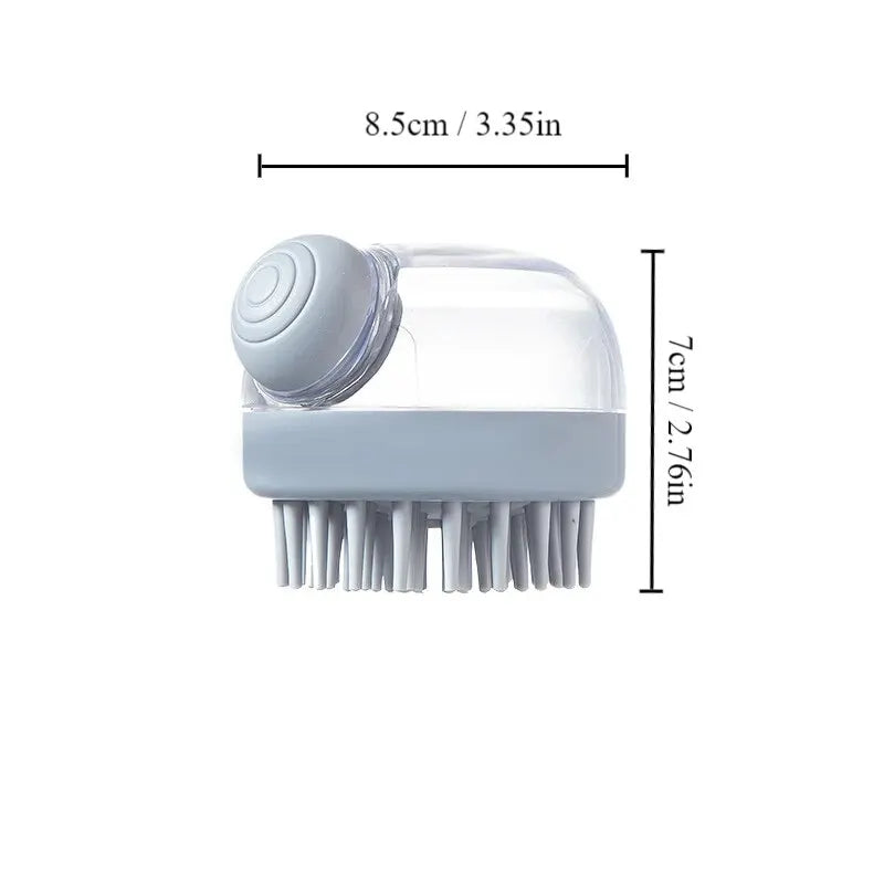 Pet Bath Brush Soft Silicone with Shampoo Dispenser Gentle Massage