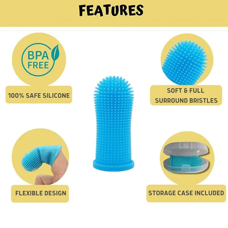 Super Soft Pet Finger Toothbrush for Dog and Cat Teeth Cleaning