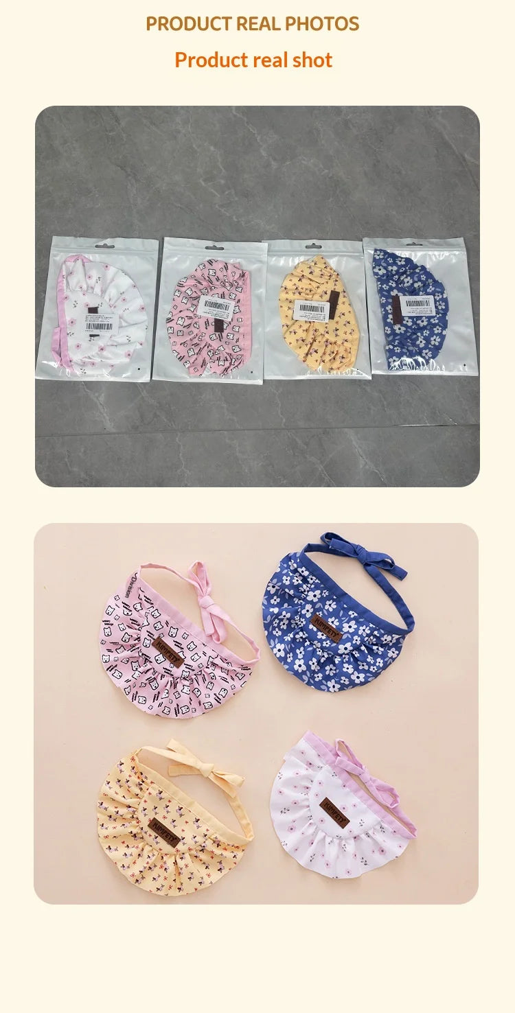 Adjustable Pet Bandana Cotton Pet Drool Bib Flower Cute Dog Cat