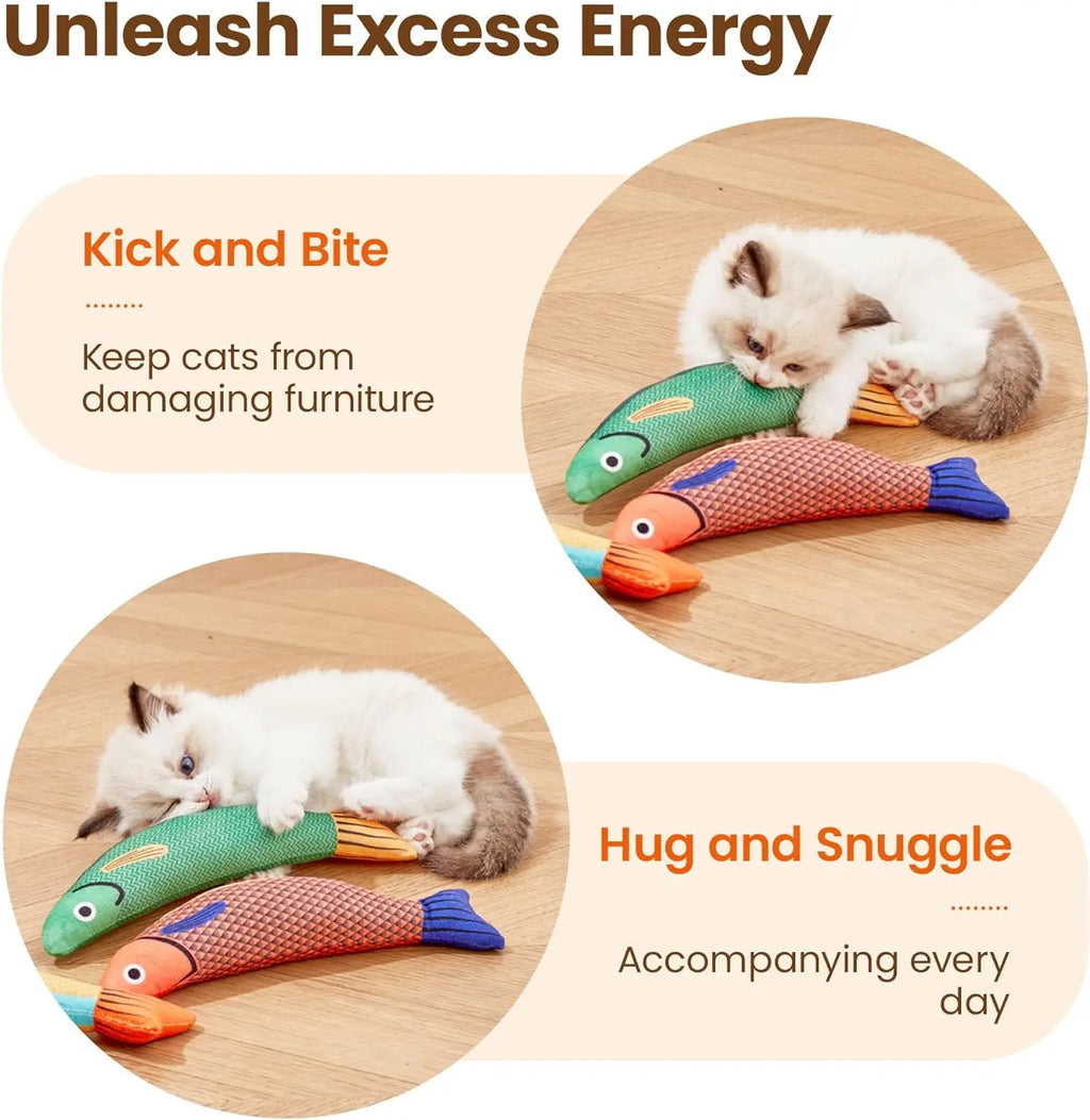 Cat Toys Fish,Teeth Grinding Catnip Toys,Soft and Durable,Kitten