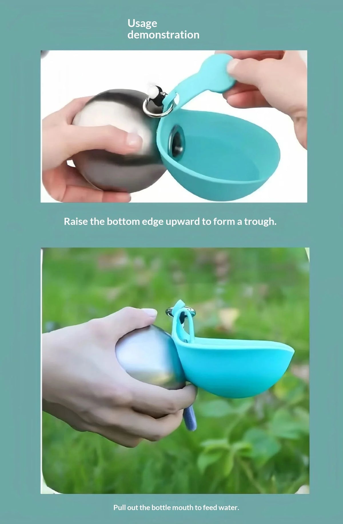 Dog Water Bottle Portable Pet Water Dispenser Removable Silicone