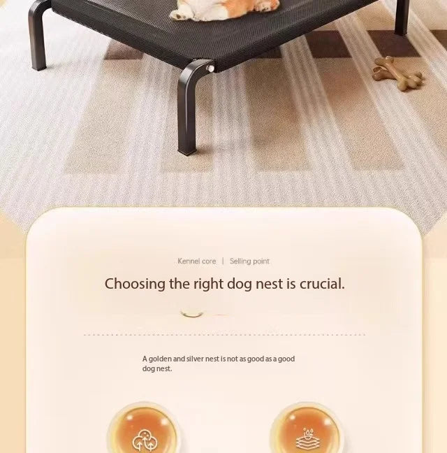 Cooling Elevated Dog Bed with Non-Slip Floor Protectors and